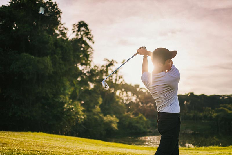 Man enjoying a game of golf